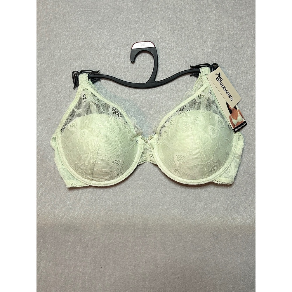 No Boundaries Mint Dream Half Cup Plunge Lace Bra 34C Light Green